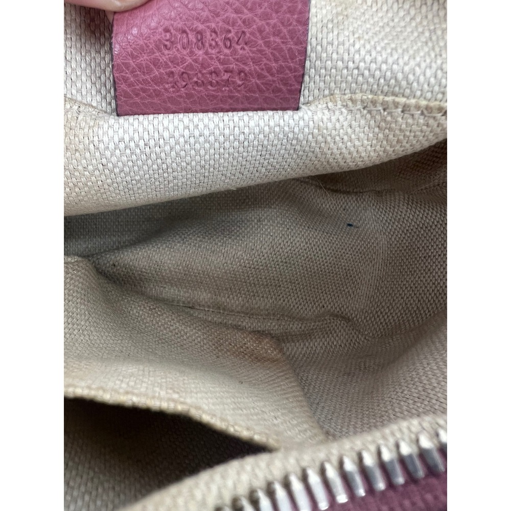 Gucci Soho Disco Crossbody Bag Pink Pebbled Leather Tassel Shoulder Bag - Picture 16 of 16
